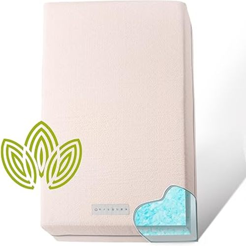Organic Cotton Dual-Sided Crib Mattress | 2-Stage Premium Memory Foam CertiPUR-US Hypoallergenic Baby Mattress, Firm Support for Infant, Cooling Gel for Toddler, Waterproof Washable Cover, 52x27.5x5.5