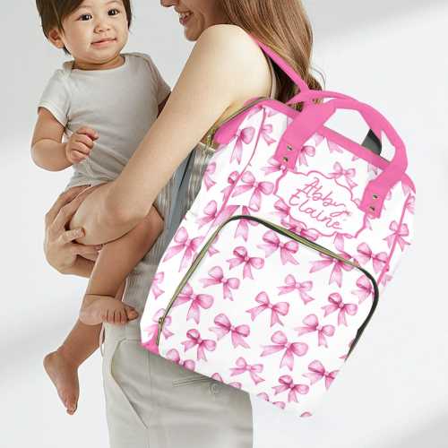 Personalized Diaper Bag | Coquette Backpack | Bow | Preppy Baby Shower Gift