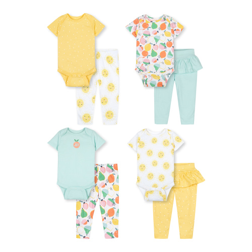 Little Star Organic Baby Girl 8 Pc Mix & Match Set, Size Newborn-24 Months