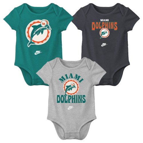 Newborn & Infant  Miami Dolphins  Nike Rewind Bodysuit Three-Pack