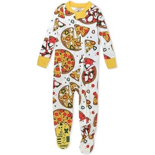 HonestBaby Non-Slip Footed Pajamas One-Piece Sleeper Zip-Front Pjs 100% Organic Cotton for Baby Boys