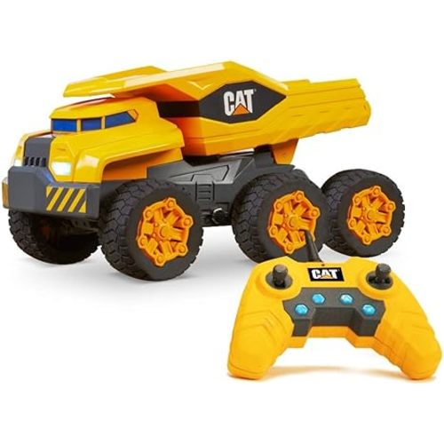 CAT Construction Toys Cat Construction Massive Mover Dump Truck – Remote Control Truck, RC Truck - Speed up to 12 mph, 6 Wheel Suspension, Heavy Load Climbing Mode – For Ages 8+