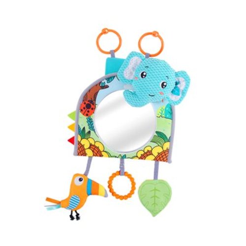 STARTIST Baby Mirror Toy for Car Rattle Cute Time Toys Backseat Mirror Rear Facing Mirror for Bed Back Seat 6-12 Months Toddlers blue