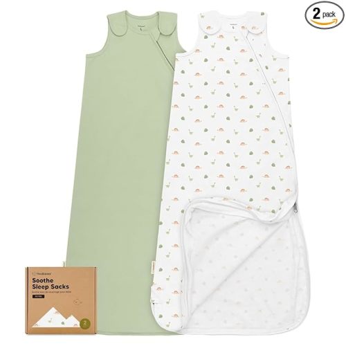 2-Pack Organic Baby Sleep Sacks, 100% Cotton - Soft & Breathable 0.5TOG Baby Wearable Blanket, Toddler Sleeping Sack 18-24 months, Easy to Wear Transitional Swaddles for Newborns,Infants(Roarsome, L)