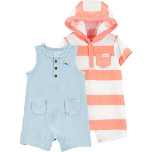 Carter's Child of Mine Baby Boy Romper, 2-Pack, Sizes 0/3-24 Months