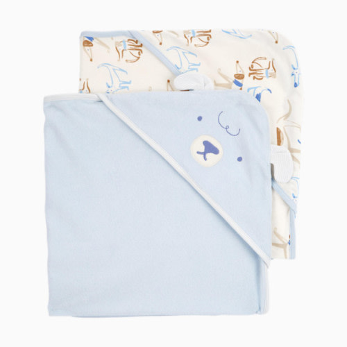 Carter's Hooded Towel (2 Pack) - Blue/Ivory, O/S