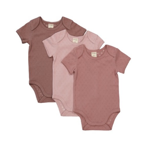 Purple Baby 3 Pack Short Sleeve Organic Cotton Bodysuit (Size: Newborn)