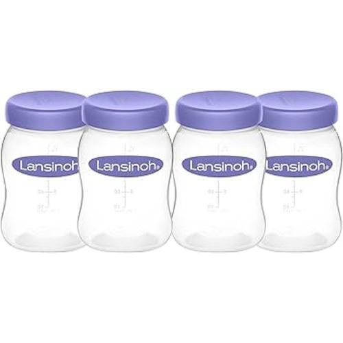 Lansinoh Breastmilk Storage Breast Pump Bottles, 4 Count
