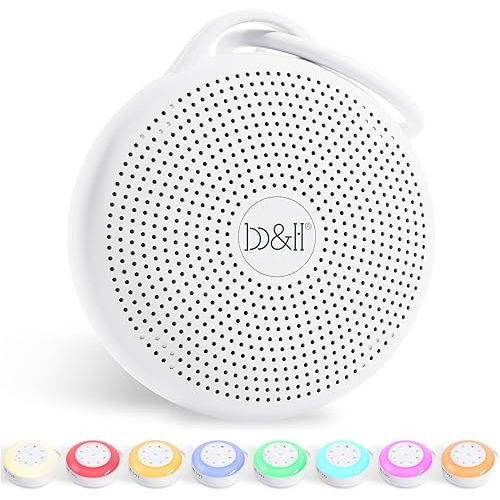 b&h Portable White Noise Sound Machine for Baby, Kids & Adult, Sleep Soother, 24 Soothing Sounds, Bluetooth Speaker, 3 Timers & 9 Colors Night Light, Noise Sleep Machine for Home Privacy and Travel