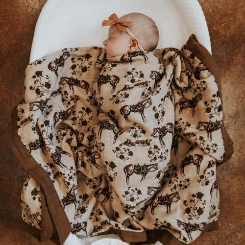 Prairie Rose Bamboo Muslin Blanket – Cowkid Clothing Company