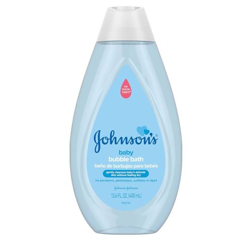 Johnson's Baby Bubble Bath for Gentle Baby Skin Care, Tearless Baby Bubble Bath Gently Cleanses Baby’s Delicate Skin, Hypoallergenic, Tear, Dye, Paraben & Sulfate-Free, 13.6 fl. oz