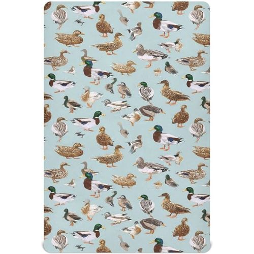 Baby Crib Sheet Mallard Ducks Crib Mattress for Boys and Girls Playard Sheet Soft Breathable Fitted Baby Mattress Cover 52x28in