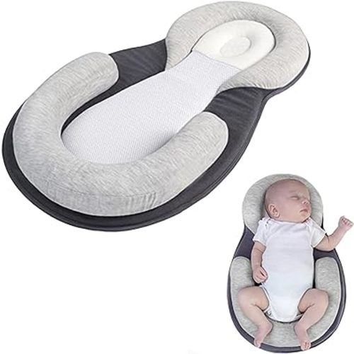 Baby Lounger Pillow,Baby Pillows for Sleeping for Newborn,Baby Snuggle Nest Sleeper Lounger for Newborn with Soft & Breathable Head Support Pillow for Newborn Prevent Flat Head