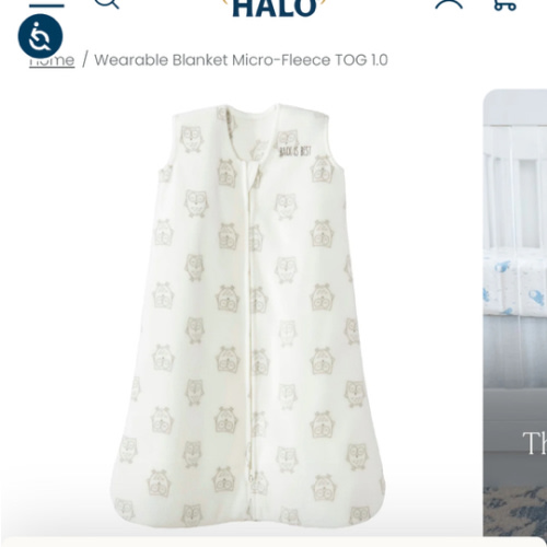 Cream Owls Micro-Fleece Wearable Baby Blanket XL | HALO