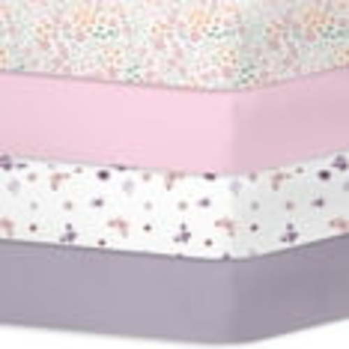 Little Grape Land Crib Sheets for Baby Boys 4 Pack, 28"x 52" Extra Soft Microfiber Crib Sheet Set for Standard Crib & Toddler Mattress Pad, Tiny Petals & Pink & Butterfly & greyish purple