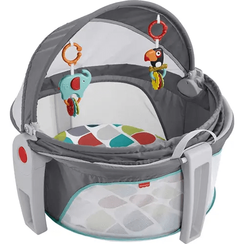 Fisher-Price Baby Portable Bassinet and Play Space On-the-Go Baby Dome with Developmental Toys and Canopy,Color Climbers (Amazon Exclusive)