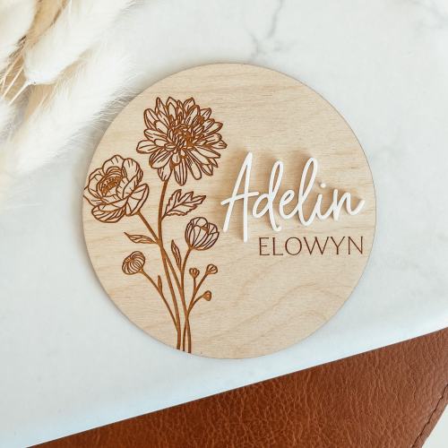 Wooden Birth Announcement Sign