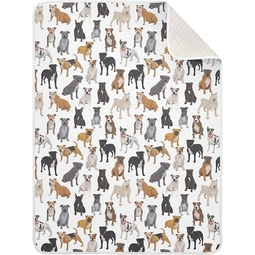 SHJI Baby Blanket Pit Bull Dogs Swaddle Blanket Cotton Nursery Girls Bed Blankets Boys Crib Blanket for Crib Stroller Nursery 30x40in