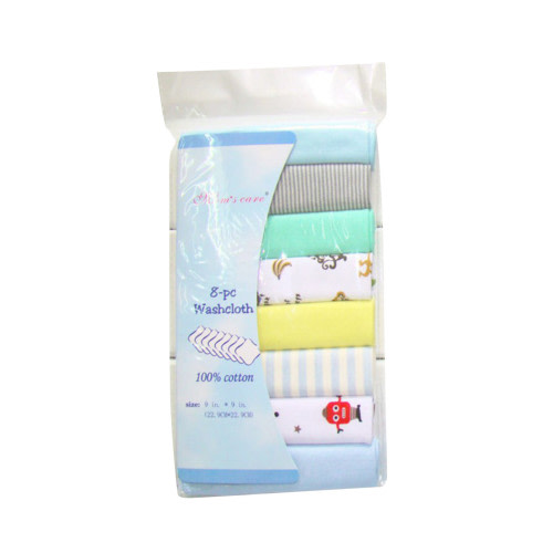 8Pcs Cute Baby Boy Girl Cotton Cartoon Bibs Toddler Towel Burp Cloth