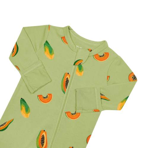 Zippered Footie in Papaya 3-6 months
