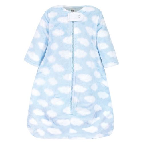 Hudson Baby Infant Boy Plush Sleeping Bag, Sack, Blanket, Blue Clouds, 6-12 Months