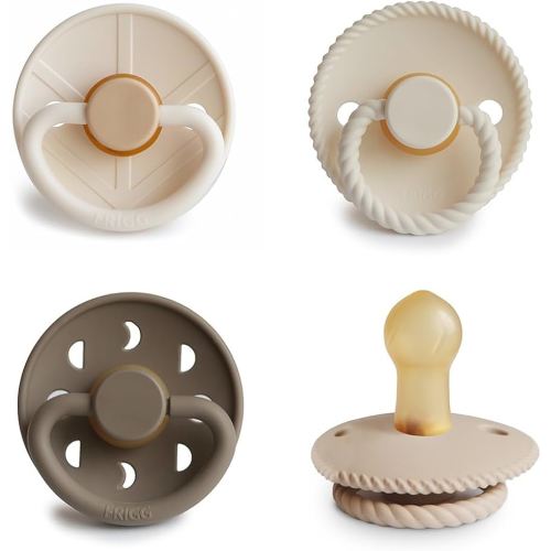 FRIGG Natural Rubber Baby Pacifier 4-Pack Crystal Sparkle | Made in Denmark | BPA-Free (0-6 Months)