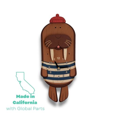 Walrus Pendulum Clock | Walrus Gift | Kids Clock | Ocean Animals | Kids Room Decor | Nautical Nursery | Walrus Wall Clock | Playroom Decor