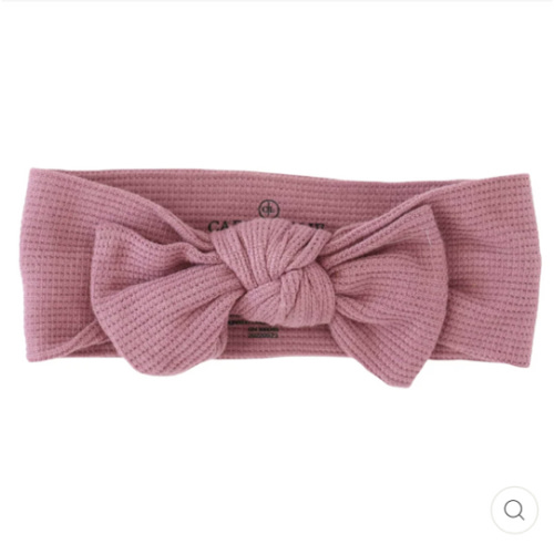 Boysenberry Waffle Bamboo Knit Large Bow Headwrap