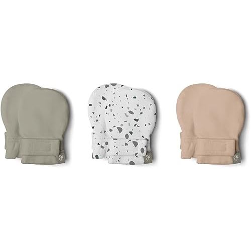 goumikids 3 Pack Mitts Moss + Terrazzo + Sandstone, 0-3 Months