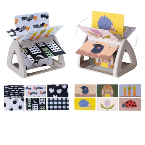 Taf Toys Infant Tummy-time High Contrast rattling Activity Book with Art Cards for Baby, Baby Product for Newborn Educational Toys for 3 Essentials Developmental Learning Stages