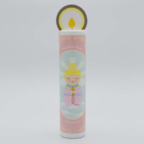Guardian Angel Wooden Prayer Candle