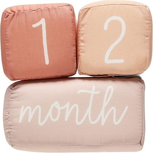 Little Pear Plush Milestone Blocks, Baby Month Plush Blocks, New and Expecting Moms Gift, Baby Age Milestone Keepsakes, Newborn Photo Props