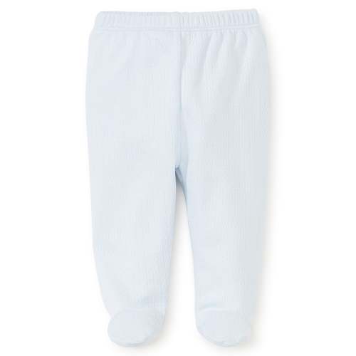 Blue Pointelle Footed Pant