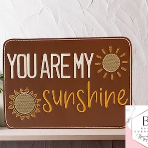 Custom Wonderfold Leather Wagon Patches: You Are My Sunshine, BROWN Leather, WF: 1 Side Patch