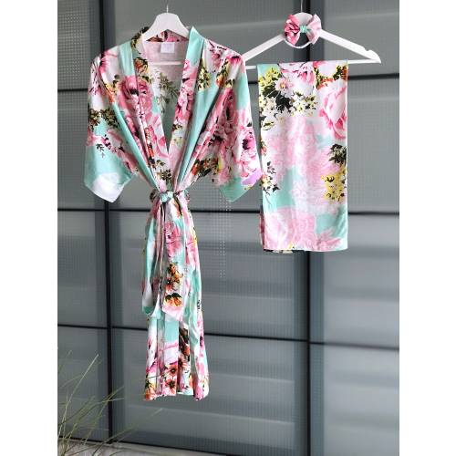 Robe and swaddle set. Matching dad and family t-shirts. Comfortable light weight soft cotton robe and swaddle.