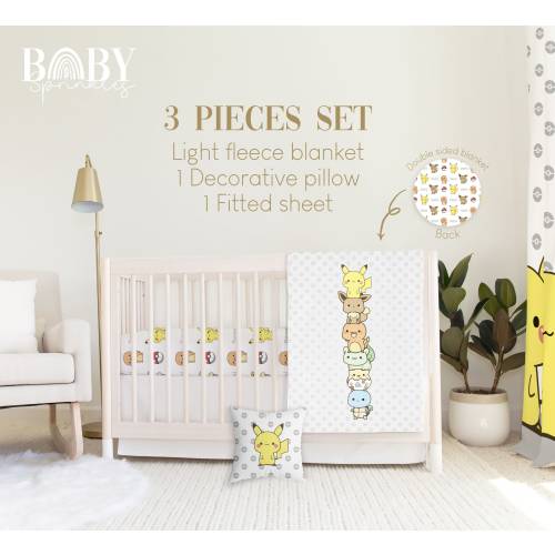 POKE ANIMALS Baby Crib Bedding Set, Poke Animals Baby Crib Bedding, Baby Cartoon Animals Nursery, Personalized Baby Blanket, Boy Nursery
