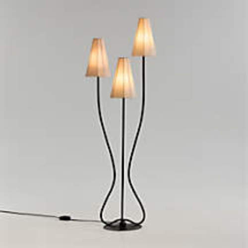 Nouveauté 3-Light Metal Floor Lamp with Linen Shades 68" by Athena Calderone