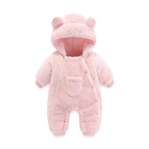 AiWMGL Newborn Baby Bear Outfit Suit Girls Boys Fleece Jumpsuit Romper Hooded Coat Winter Clothes Outwear Snowsuit
