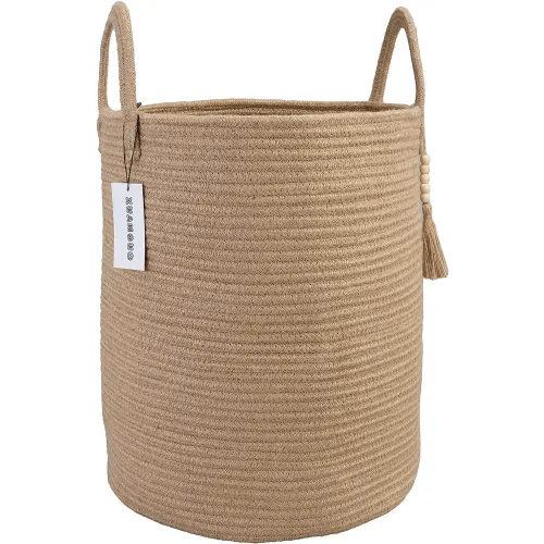 Rope Laundry Basket Laundry Hamper for Clothes Woven Storage Basket for Living Room Bedroom Boho Tall Rope Baskets for Blanket Toys Pillow Towels Baby Nursery Hamper Bin jute