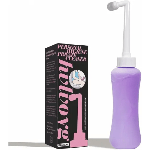 Peri Bottle for Postpartum, Portable Bidet, Perineal Bottle for Postpartum Essential, 17 OZ Upside Down Peri Bottle for Postpartum Recovery, Postpartum Care with Carrying Bag (Purple, L)