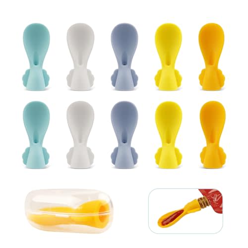 Universal Baby Food Pouch Spoon Attachment - 10 Pack, Silicone Baby Spoons for Pouches, Travel-Friendly Baby Food Squeeze Pouch Spoon