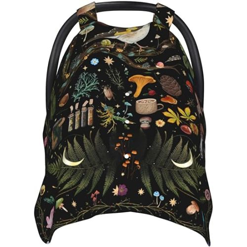 Mushroom Baby Car Seat Canopy Cover Multi Use Nursing Cover for Newborn Car Seat Canopy Mom Nursing Breastfeeding Covers Newborn Shower Gifts