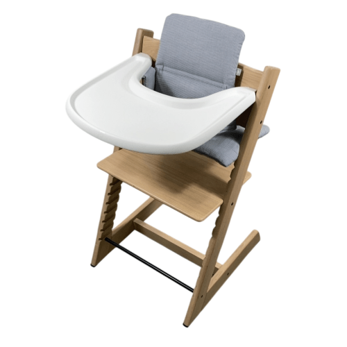 Stokke Tripp Trapp Complete High Chair, Natural Oak, Nordic Blue Cushion, Version 2