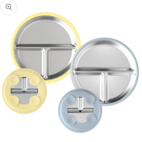 Stainless Steel Plate Set of 2 (Mocha Mousse & Sage Green)
