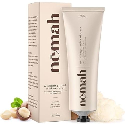 Nemah - Stretch Mark Cream for Pregnancy, Ultra-Hydrating Belly Cream for Pregnant Women, Postpartum Stretch Mark Cream, Vegan Cream with Vanistryl, Shea Butter, and Macadamia Oil, 100 g