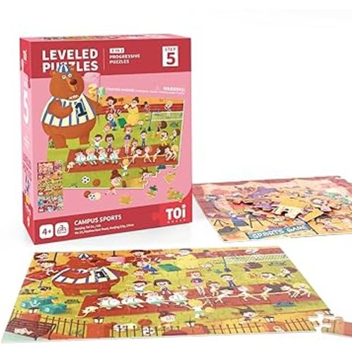 TOI Leveled Puzzles for Kids Aged 4 and Up, Toddler Puzzle Preschool Learning Jigsaw Puzzles, Large Pieces Educational Game for Boys Girls, Cognitive Story Step 5