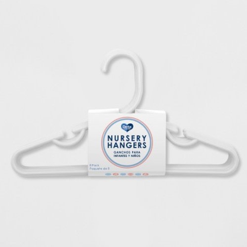 Delta Children 8pk Nursery Hangers for Infants and Toddlers, Color: White
