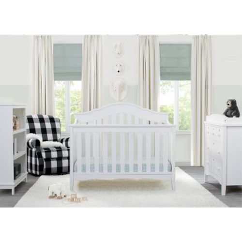 Delta Children Farmhouse 6-in-1 Convertible Crib - Textured White