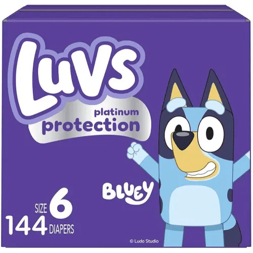 Luvs Diapers - Size 6, 144 Count, Bluey Platinum Protection Baby Diaper