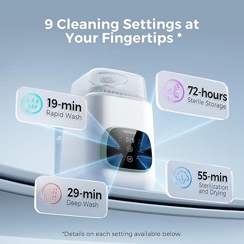 Momcozy KleanPal Pro Baby Bottle Washer, Sterilizer & Dryer - All-in-One Cleaning Machine for Bottles, Pump Parts & Baby Essentials - Time-Saving & Effortless Care